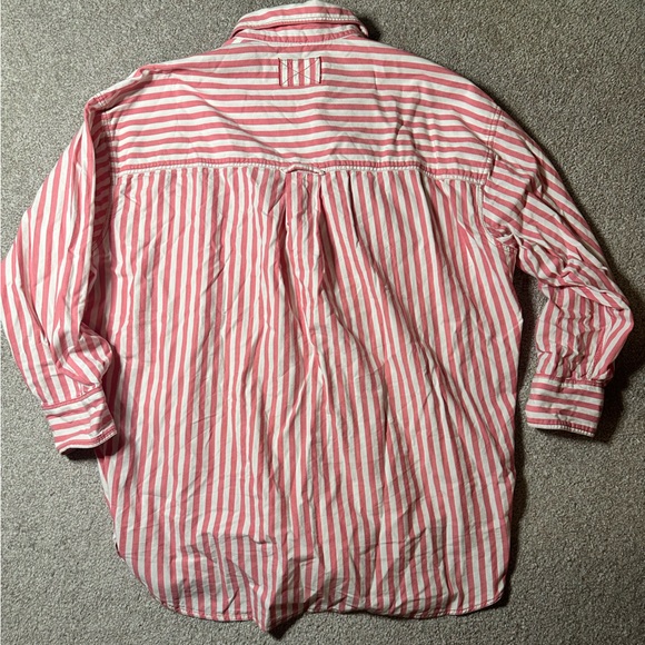 Large Freddy Shirt Free People - We The Free Red (pink ish) White Striped Shirt - Picture 2 of 14
